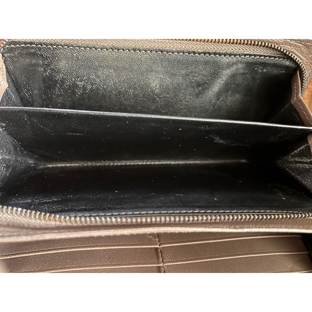 BOTTEGA VENETA Intreacciato Leather Continenta Wallet Brown/Gray W/COA and Box - Picture 9 of 16